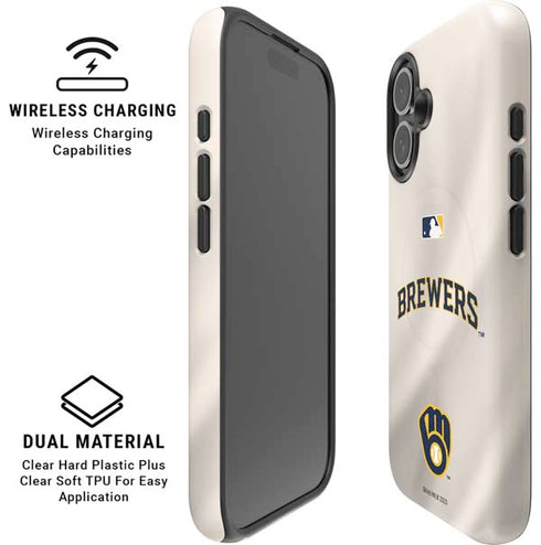 MLB Milwaukee Brewers Home Jersey iPhone 16 Plus Magsafe Impact Case